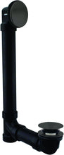 Load image into Gallery viewer, 12" &amp; 4" Matte Black Bath Waste &amp; Overflow Assembly with ADA Tip-Toe Drain