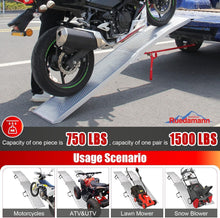 Load image into Gallery viewer, 7.5FT Folding Aluminum Loading Ramp – 750 lbs Capacity for Motorcycles &amp; ATVs
