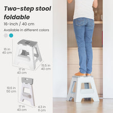 Load image into Gallery viewer, Gray Foldable Step Stool - Lightweight, Safe, Supports 330 lbs for Home Use