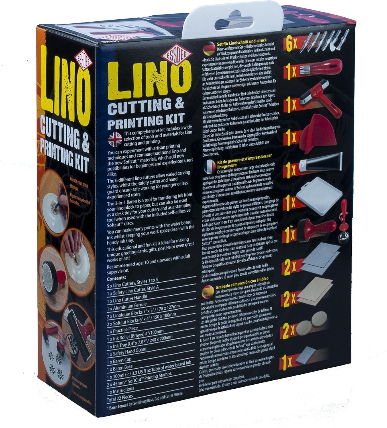 22-Piece Lino Cutting & Printing Kit with Unique Art Supplies for All Seasons
