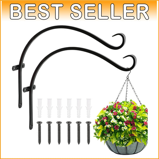 18-Inch Heavy-Duty Metal Plant Brackets - Perfect for Bird Feeders & Lanterns