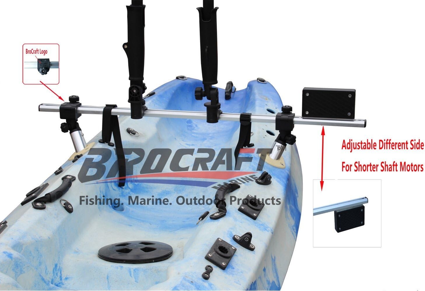 Effortless Kayak Outboard Motor Mount - Adjustable for Optimal Fishing