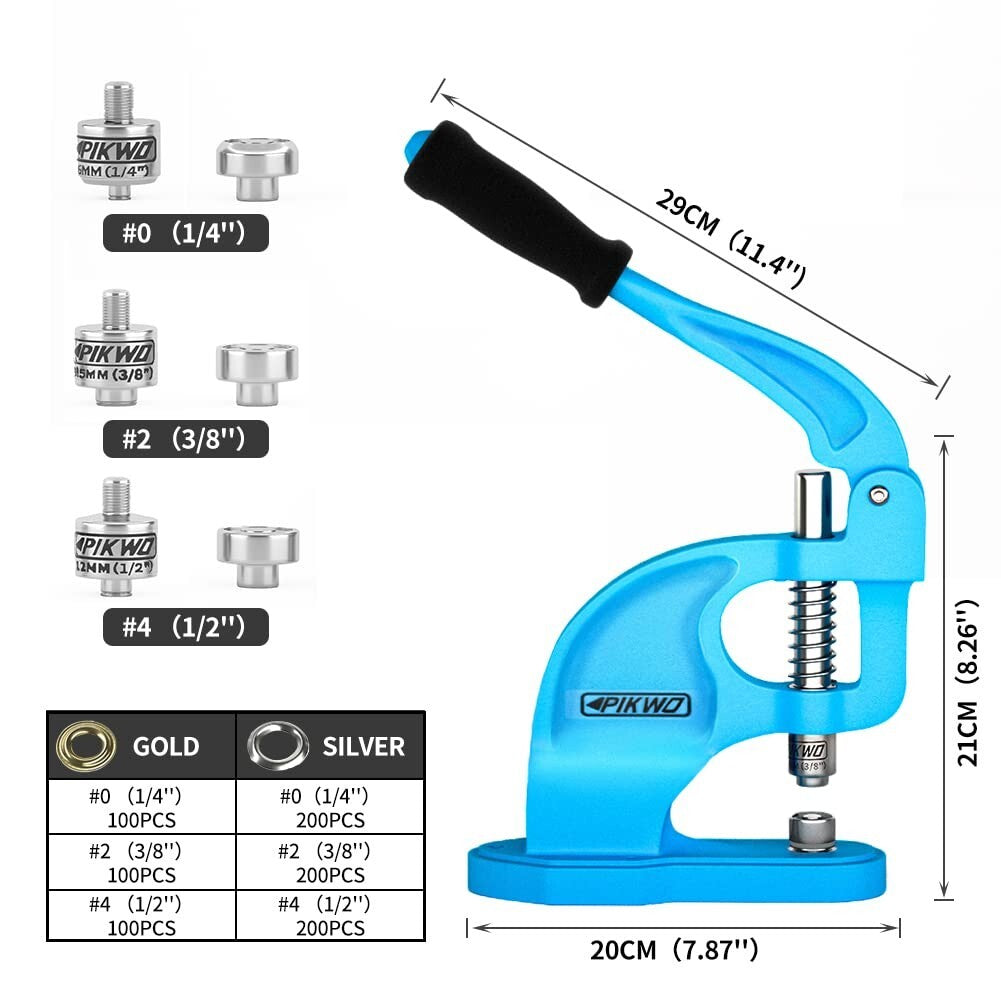 Versatile Self-Piercing Grommet Machine with 900 Nickel-Plated Grommets Included