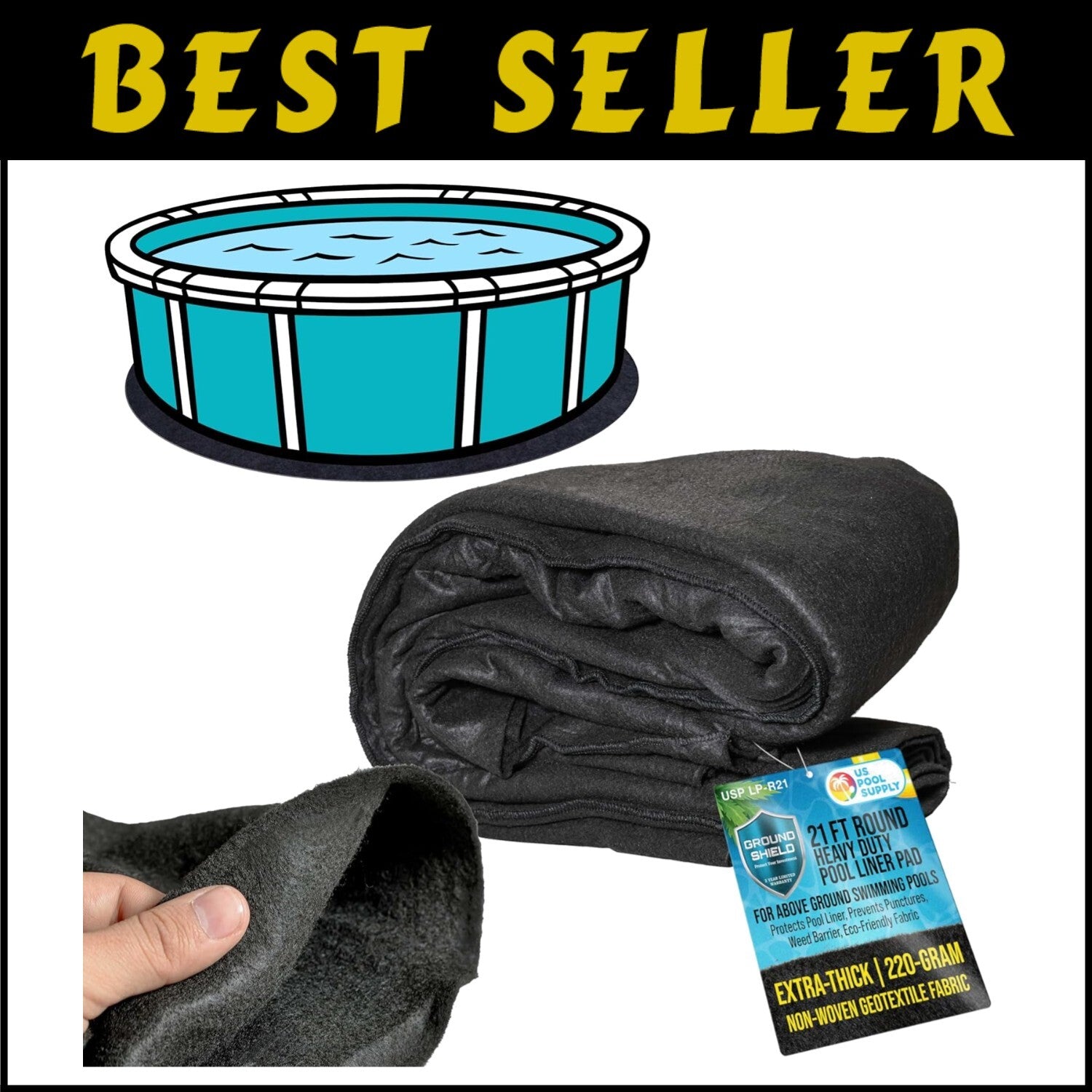 Heavy Duty 21-Foot Round Pool Pad with Warranty – Premium Protection for Liners