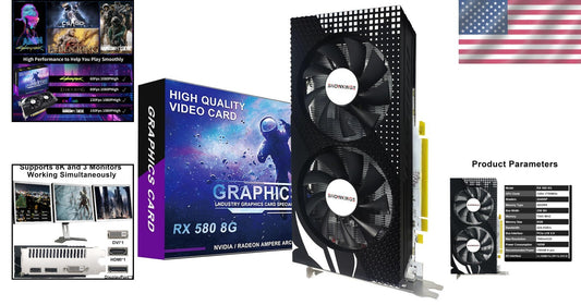 8GB GDDR5 Radeon RX 580 - Multi-Functional Graphics Card Perfect for Work & Play