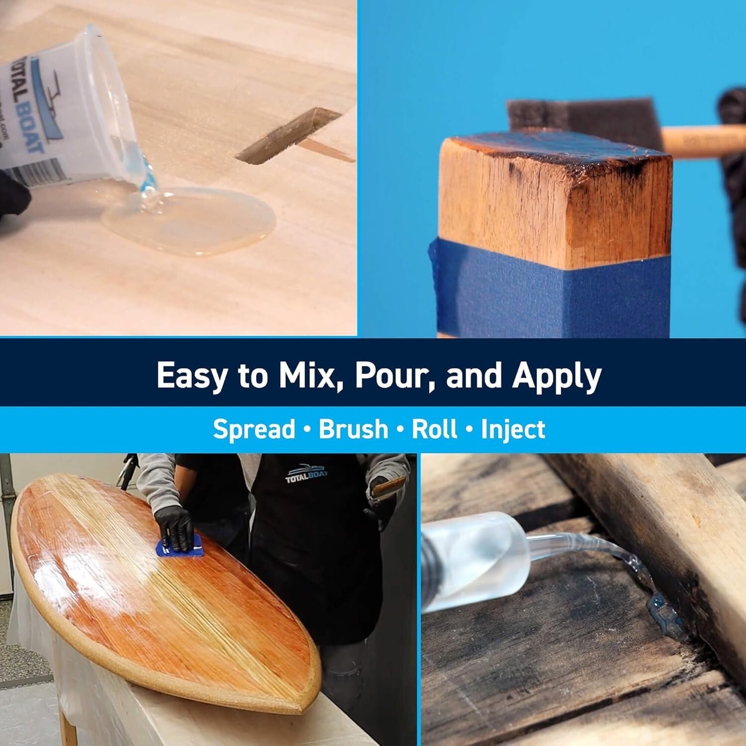 Clear Wood Rot Repair Epoxy - Quart Size for Easy Application & Strong Support