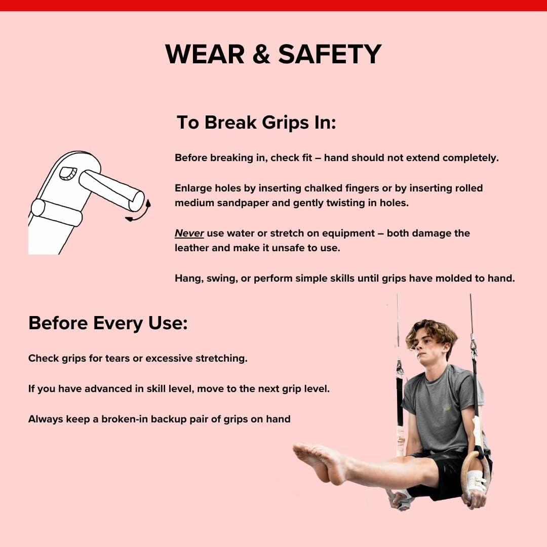 Durable Men's Gymnastics Hand Grips - Custom Fit for High-Performance Routines