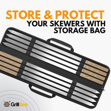 Load image into Gallery viewer, Premium 8-Piece Kabob Skewers Set - Durable Stainless Steel with Handy Carry Bag
