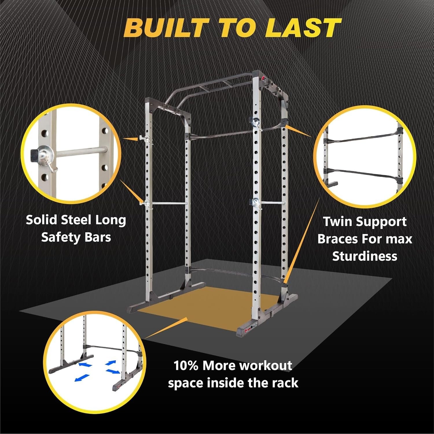 Versatile Power Cage with Multi-Grip Pull-Up Bar and LAT Pulldown Attachment