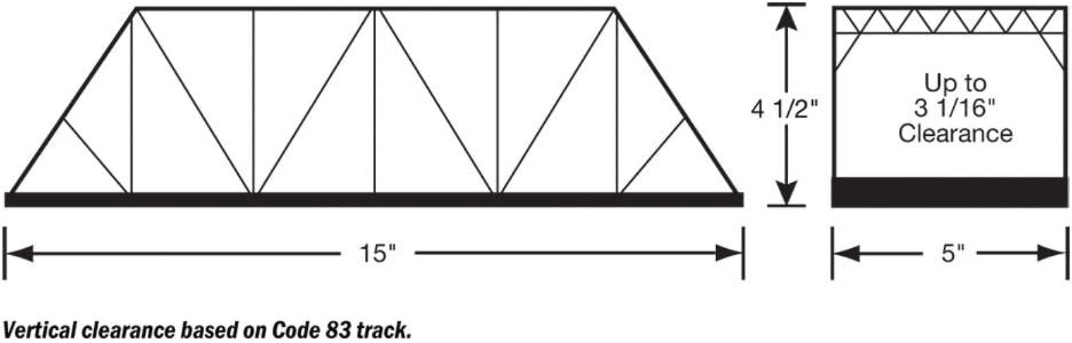 Collectible HO Scale Double-Track Railroad Truss Bridge with Tall Car Clearance