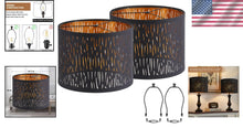 Load image into Gallery viewer, Versatile Dark Black Drum Lampshades - 12.7" for Table/Floor/Pendant Lights