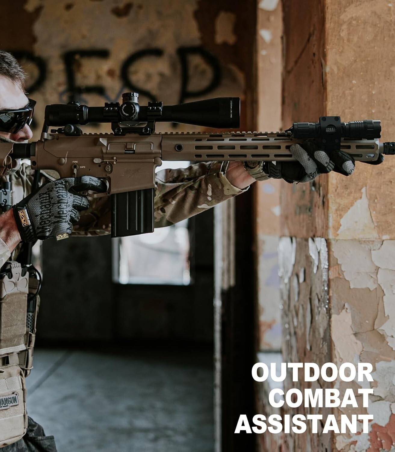 Rechargeable Tactical Light 1500 Lumens - 4 Modes with Pressure Switch & Mount