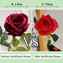 Load image into Gallery viewer, 50PCS Velvet Artificial Roses - Realistic Long Stem Faux Flowers for Weddings