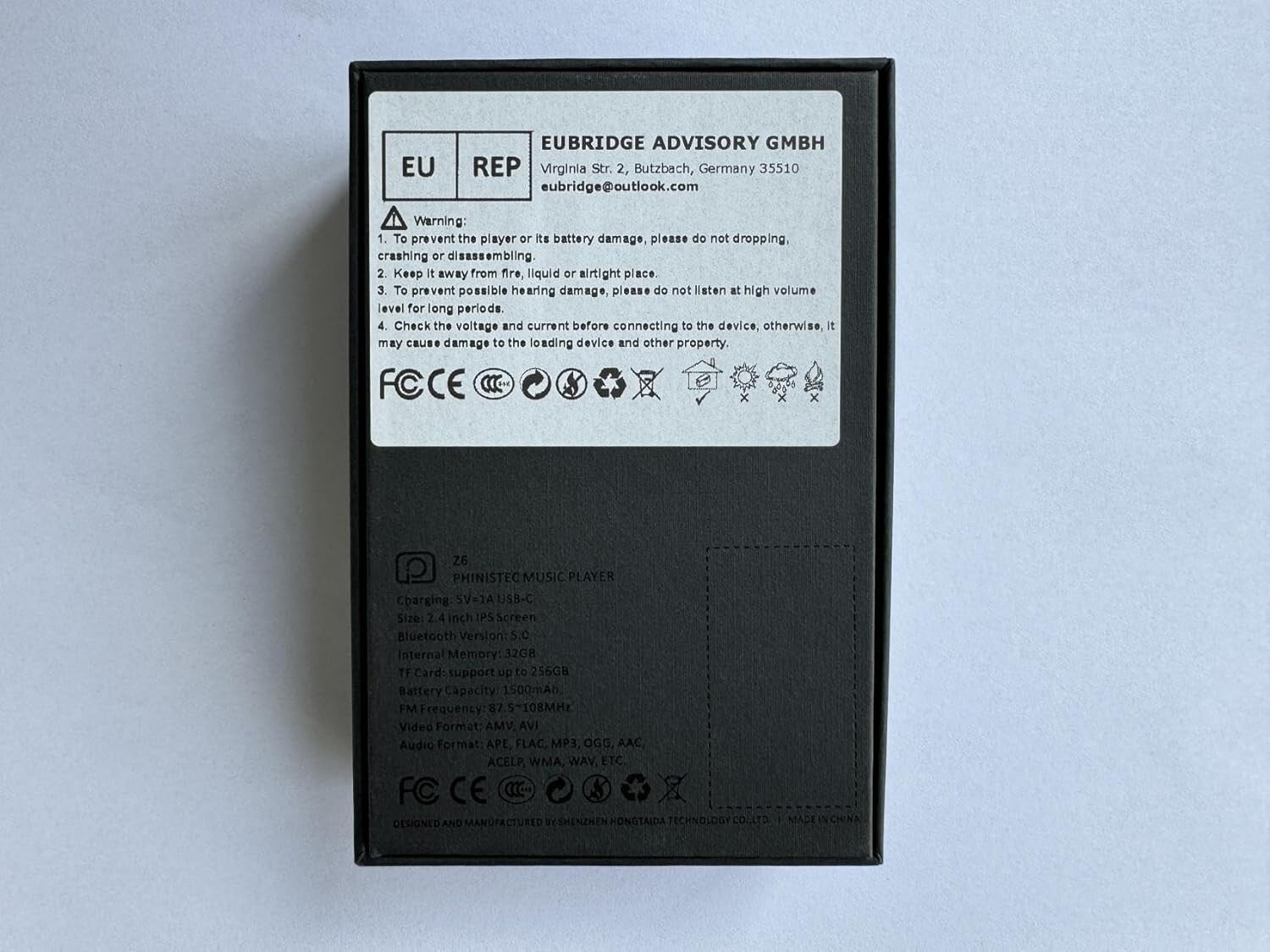 Bluetooth 5.0 MP3 Player, 32GB with Expandable Memory and Long Battery Life