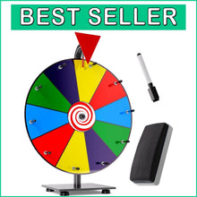 Load image into Gallery viewer, Engaging 12" Event Prize Wheel with Loud Clickers - Ideal for Raffles &amp; Games