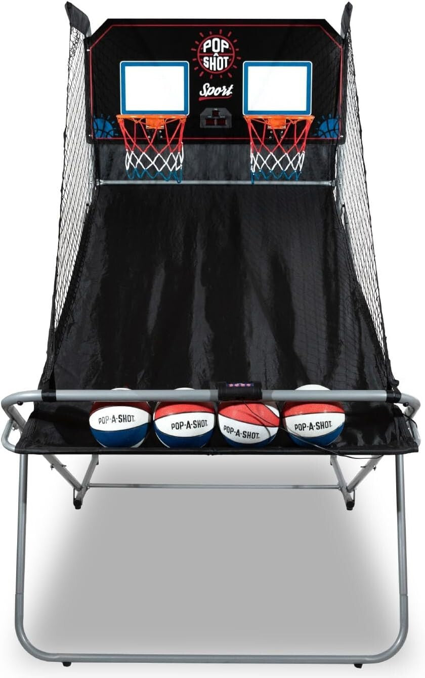 Foldable Arcade Basketball Game - Durable Steel Frame with 10 Game Options