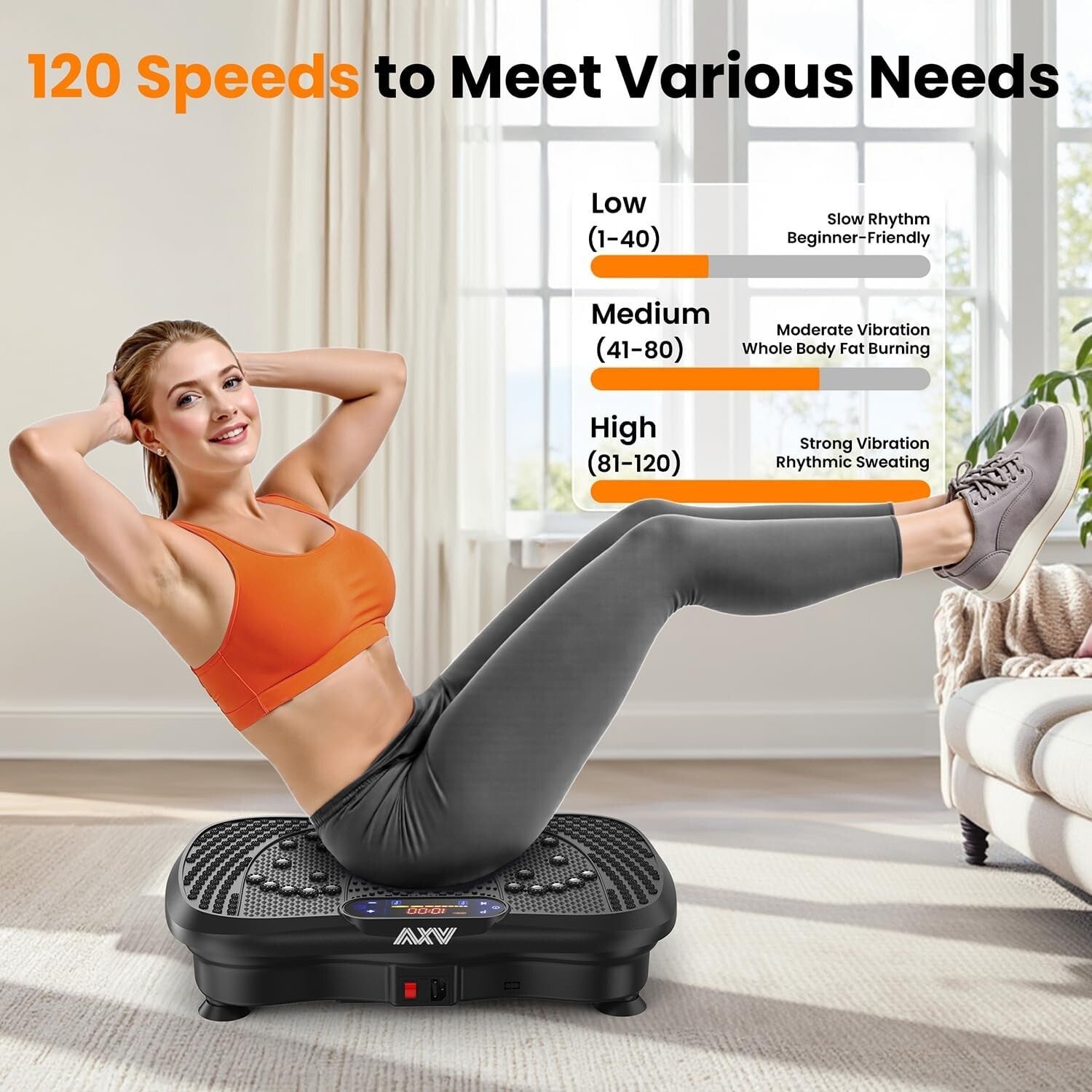 All-in-One Vibration Plate with Bluetooth and Resistance Bands – 330 lbs Limit