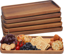 Load image into Gallery viewer, Elegant Acacia Serving Trays for Parties - 14" x 5.5" Charcuterie Boards, 6 Pack