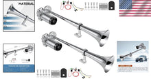 Load image into Gallery viewer, Universal Fit 150dB Air Horn Kit with Chrome Plated Compressor for Any Vehicle