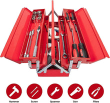 Load image into Gallery viewer, Durable 18-Inch Cantilever Toolbox - Locking Steel Organizer for DIY Projects