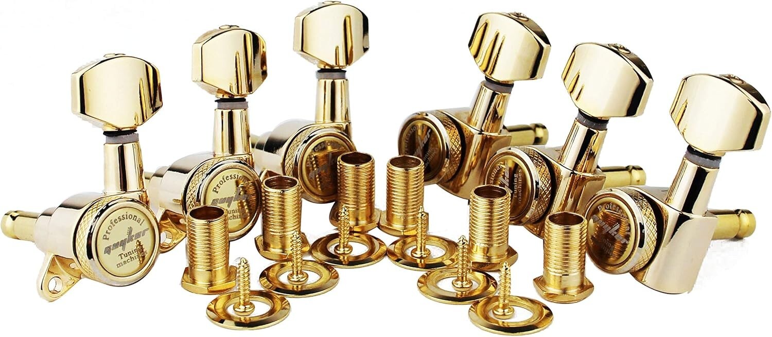 Top Quality Gold Guitar Tuning Pegs - Hexagonal Handle for Left-Handed 6-String