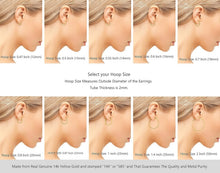 Load image into Gallery viewer, Elegant 14k Gold Hoop Earrings - 1 Inch Diameter, Gift Ready in Deluxe Box