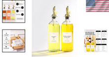 Load image into Gallery viewer, Chic 500ml Oil &amp; Vinegar Dispenser Set with Stain-Free Labels and Pour Spout