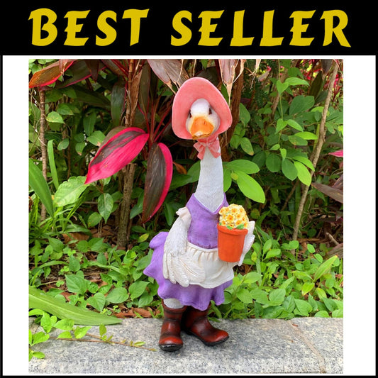 Adorable 14-Inch Resin Duck Figurine - Perfect Garden & Patio Décoration