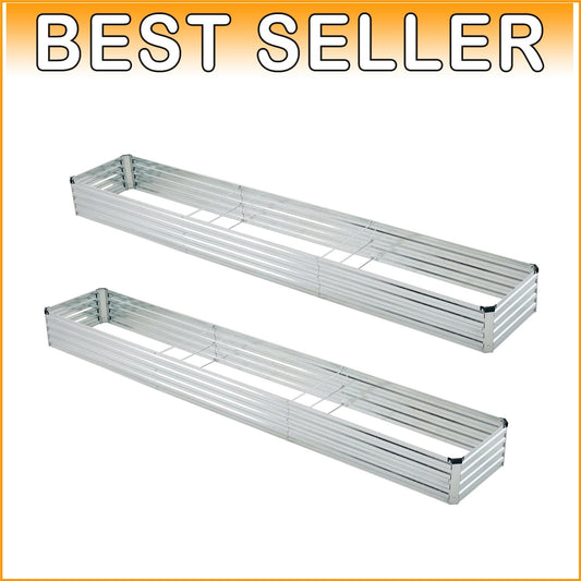 12x2x1ft Galvanized Outdoor Planter Box with Drainage for Healthy Plants