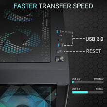 Load image into Gallery viewer, High-Performance Gaming PC Case with 6 ARGB Fans, USB 3.0 and Efficient Cooling