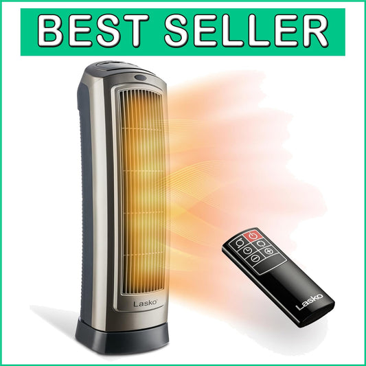 Efficient Widespread Oscillating Tower Heater with Adjustable Thermostat & Timer