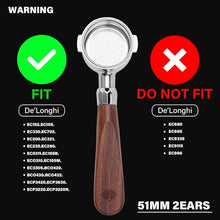 Load image into Gallery viewer, Professional 51mm Bottomless Portafilter with Walnut Handle for Perfect Espresso