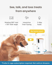 Load image into Gallery viewer, 360° Rotating Dog Camera with Treat Dispenser: Stay Connected with Your Pup