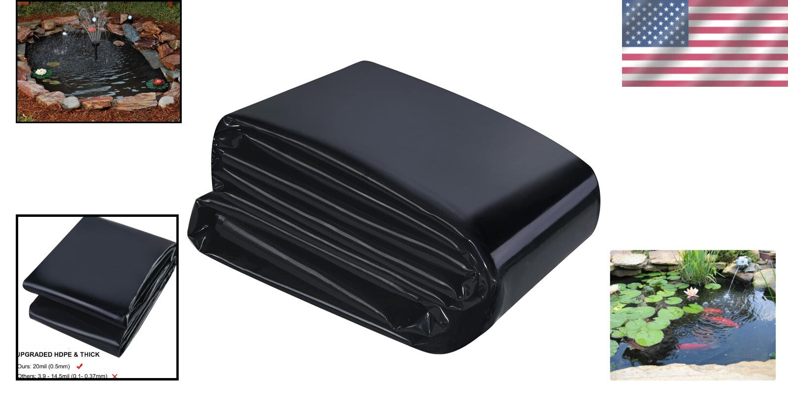 Multi-Functional 20 x 25ft Pond Liner - Puncture & UV Resistant for Outdoor Use