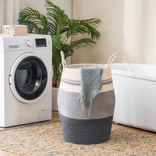 Load image into Gallery viewer, Modern Woven Laundry Basket 105L - Portable &amp; Foldable for Home Organization