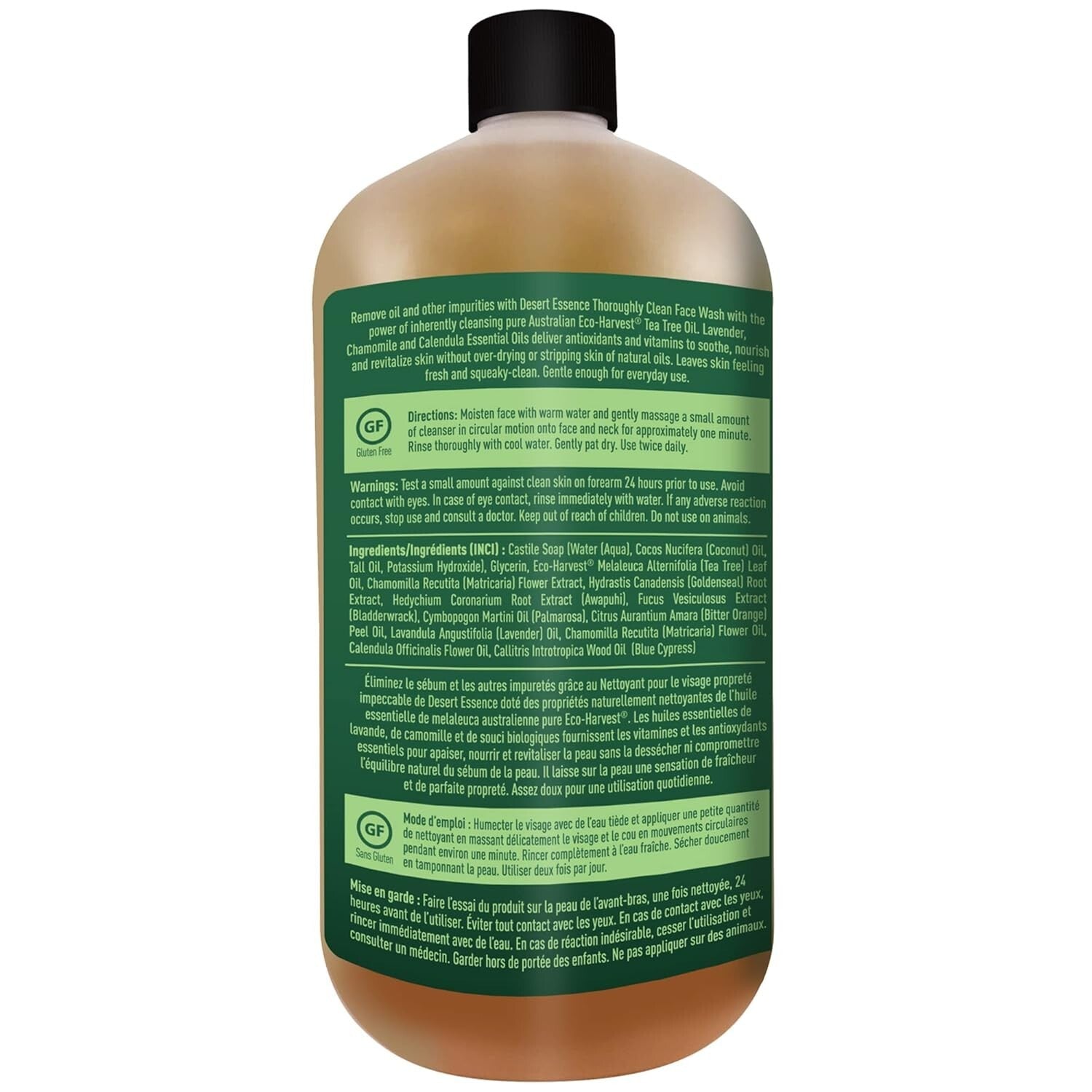 Thoroughly Clean Face Wash - 32 Fl Oz Pack of 2 - Tea Tree Oil & Essential Oils
