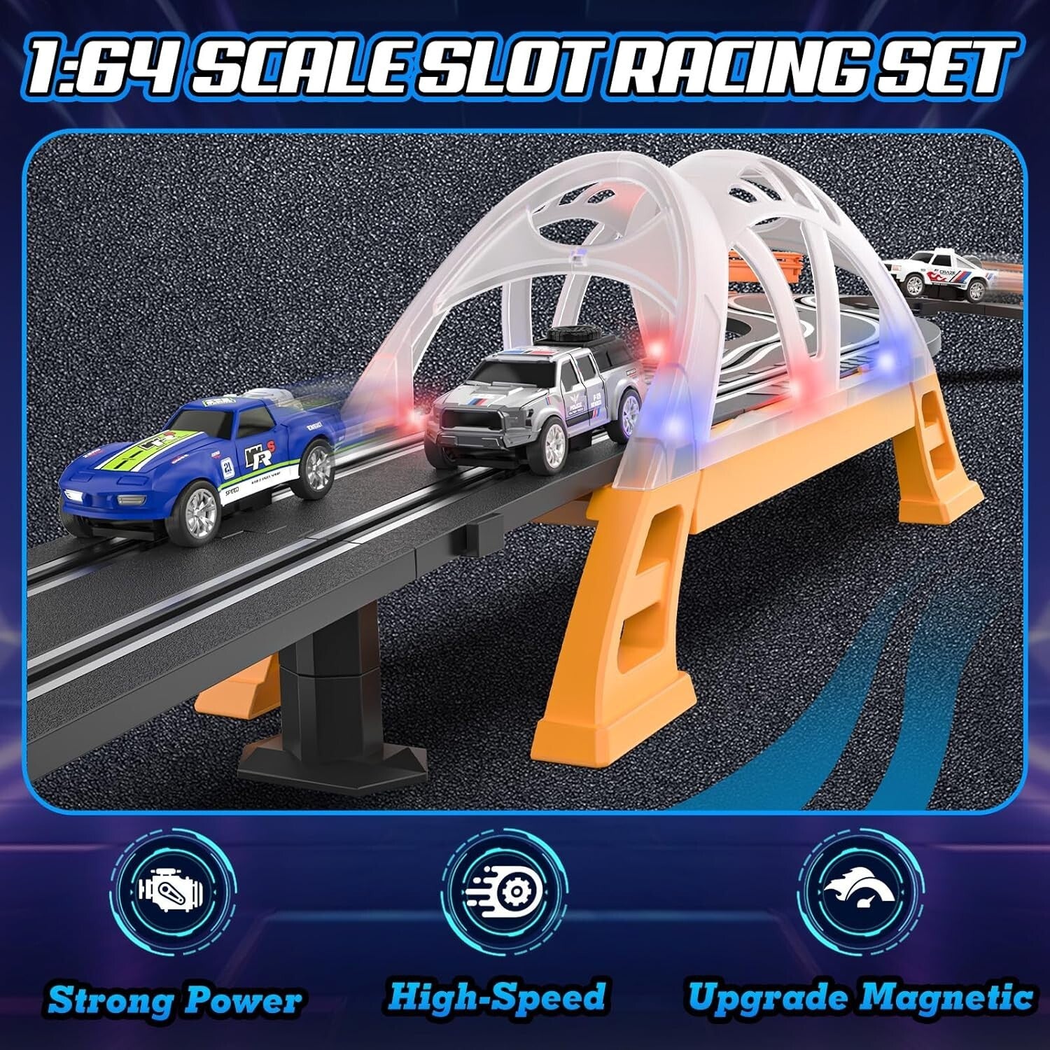 Electric Racing Car Track Set with Dual Lap Counter - Exciting Gifts for Kids