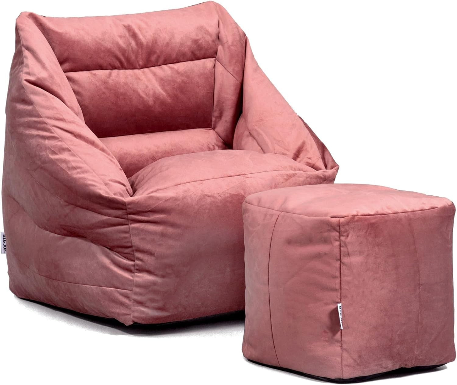 Luxurious Toasted Mauve Bean Bag Chair and Pouf - Youth-Friendly Comfort