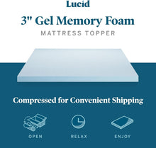 Load image into Gallery viewer, Soft Gel Infused Memory Foam Twin Mattress Topper - 3-Inch Ventilated Comfort
