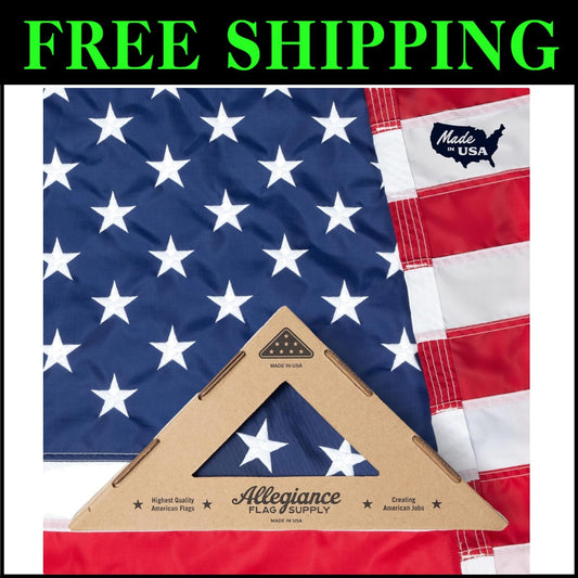 Durable 3' x 5' American Flag – Locally-Sourced, Double Stitching, Embroidered