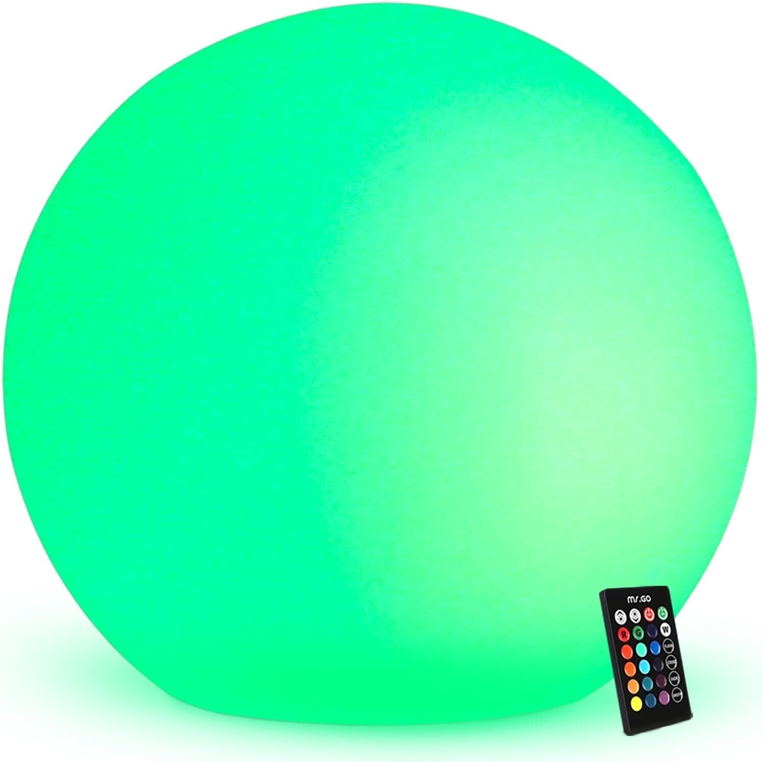 Outdoor Waterproof 20-Inch RGB Glow Ball Light - Remote Control & Dimmable