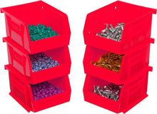 Load image into Gallery viewer, 24-Pack Stackable Red AkroBins - Multi-Purpose Storage Bins for Home &amp; Garage