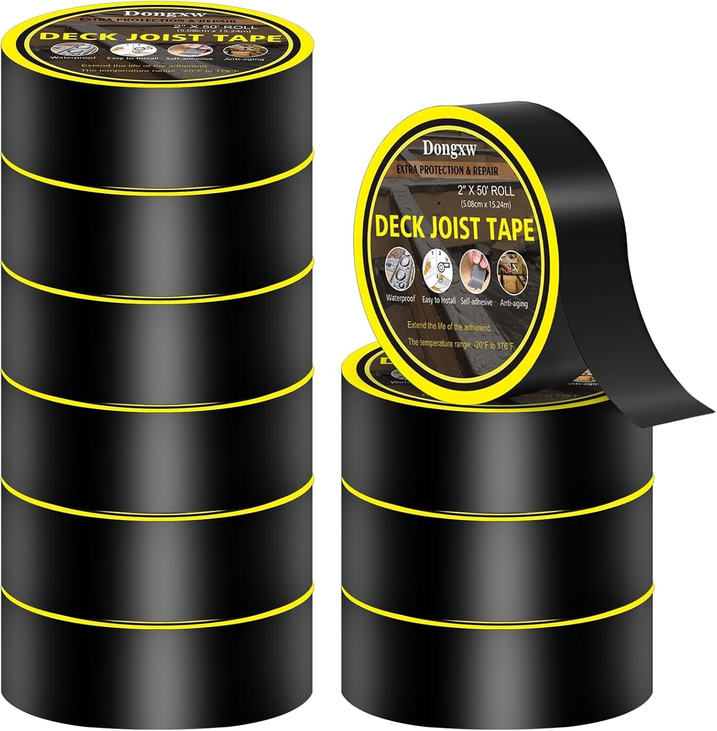 Weather-Resistant Butyl Deck Joist Tape 10 Rolls - Moisture Barrier for Outdoors