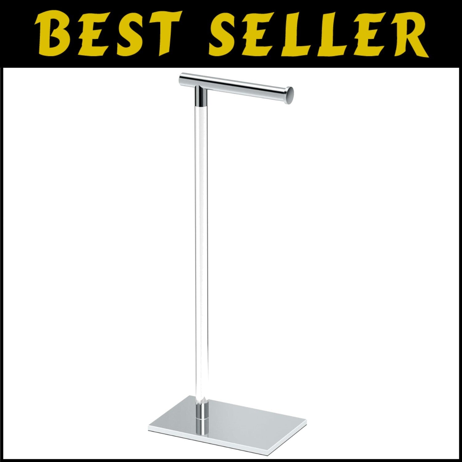 Luxury Freestanding Toilet Paper Holder - Easy Install 22.25" with Weighted Base