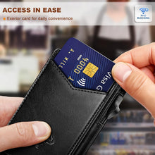 Load image into Gallery viewer, Functional Men's Wallet: Carbon Fiber Slim Wallet with Flipping Leather Case