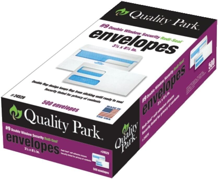 Secure Self-Seal Double Window Envelopes - 500 Count, Ideal for Invoicing