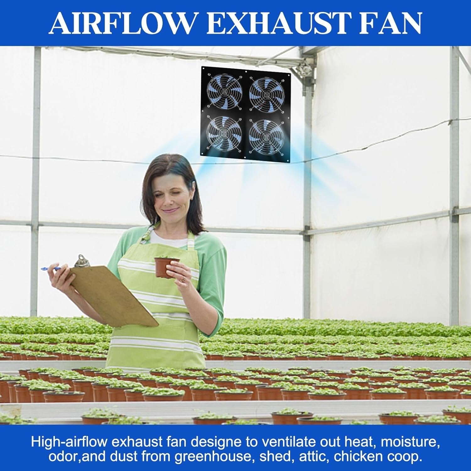 High Efficiency Solar Ventilation Fan - 25W Solar Panel for Barns & Dog Houses