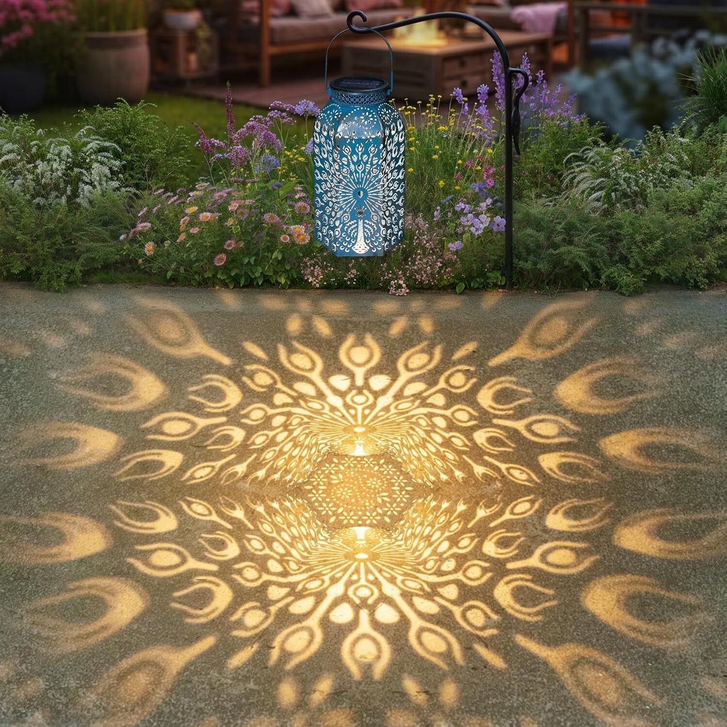Brighten Your Garden with Artisan Blue Peacock Solar Lights - 2 Pack
