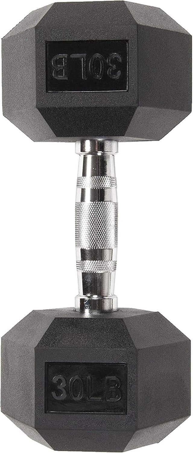 Reliable 30lb Hand Weights - Rubber Encased Dumbbells for Full Body Workouts