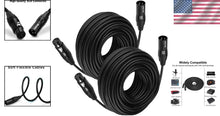 Load image into Gallery viewer, Premium 50ft XLR Cables 2-Pack - Balanced Microphone Cord for Superior Sound